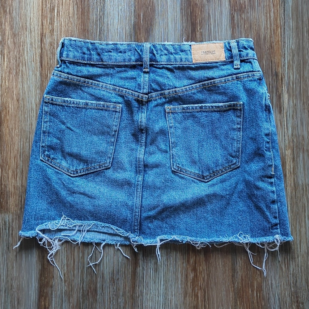 Zara | Distressed Blue Denim Skirt - Picture 2 of 8
